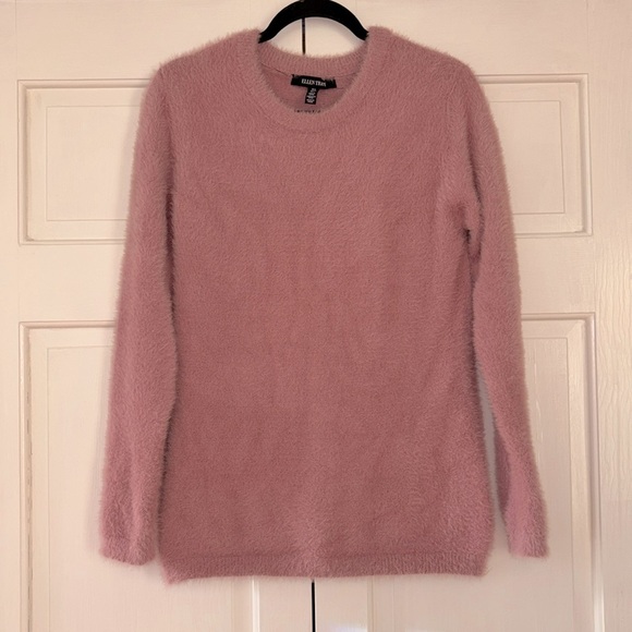 Ellen Tracy Pink Fuzzy Furry Metallic Shimmery Size Small‎ Pink Sweater Pullover - Picture 1 of 9